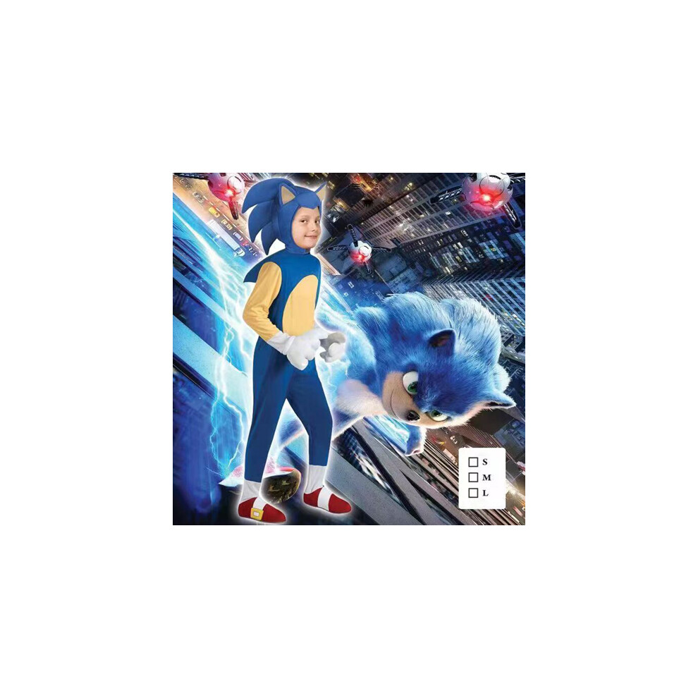Goplushtoy (10-14 Years) Kids Cosplay Costume Sonic The Hedgehog Kids Boys Cosplay Party Jumpsuits Halloween Fancy Dress Not,Specified