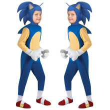 (4-6 Years) Sonic The Hedgehog Classic Childs Cosplay Costume Kids Boys Game Fancy Dress Girls Jumpsuit