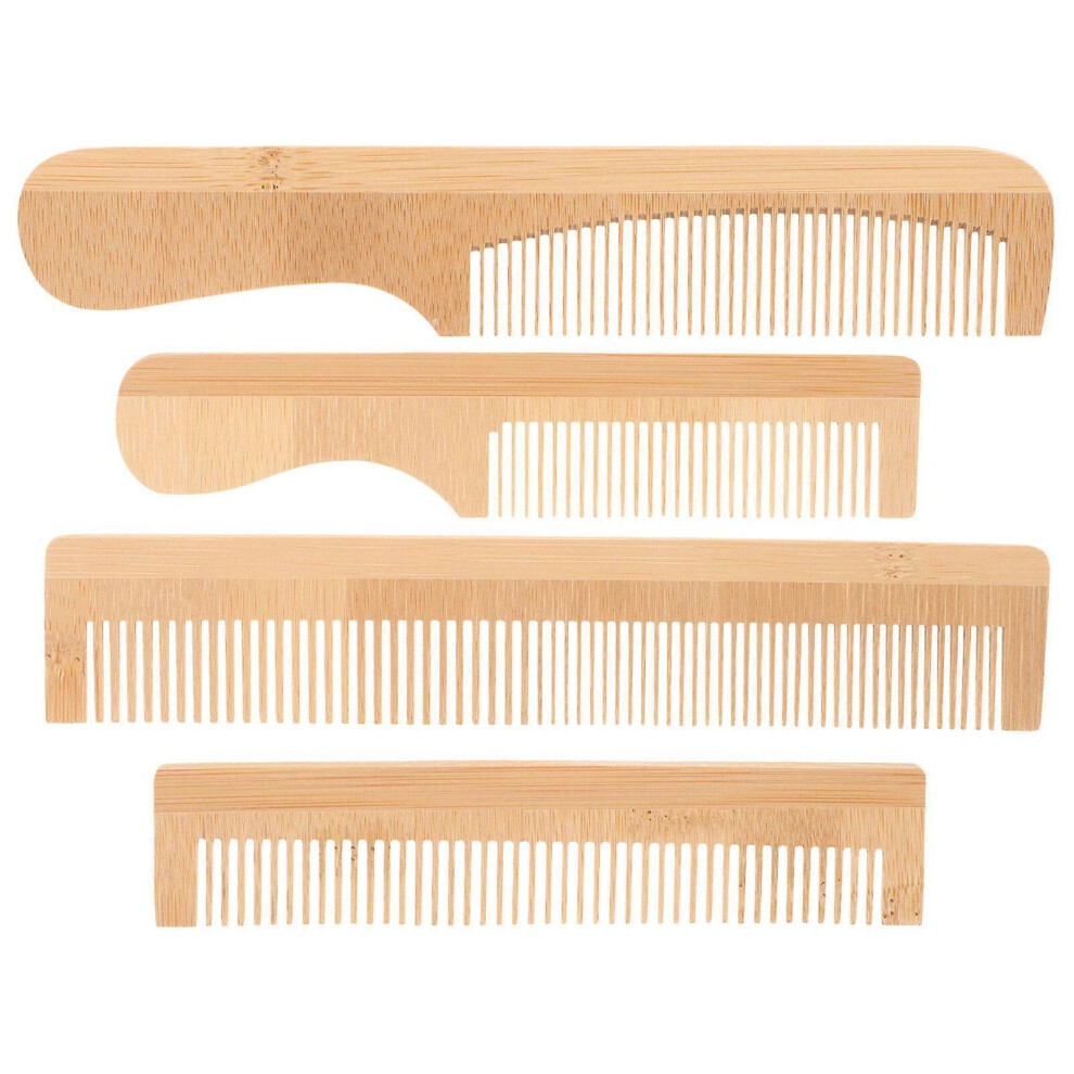 Kricely (As Show, One Size) 4Pcs Small Combs Travel Combs Compact Hairstyles Combs Wooden Combs For Women And Men