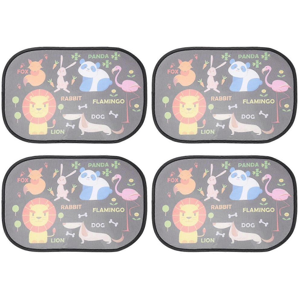 Kricely (As Show, One Size) 4Pcs Car Sun Shade Car Side Window Static Cling Decals Stickers For Baby Kids
