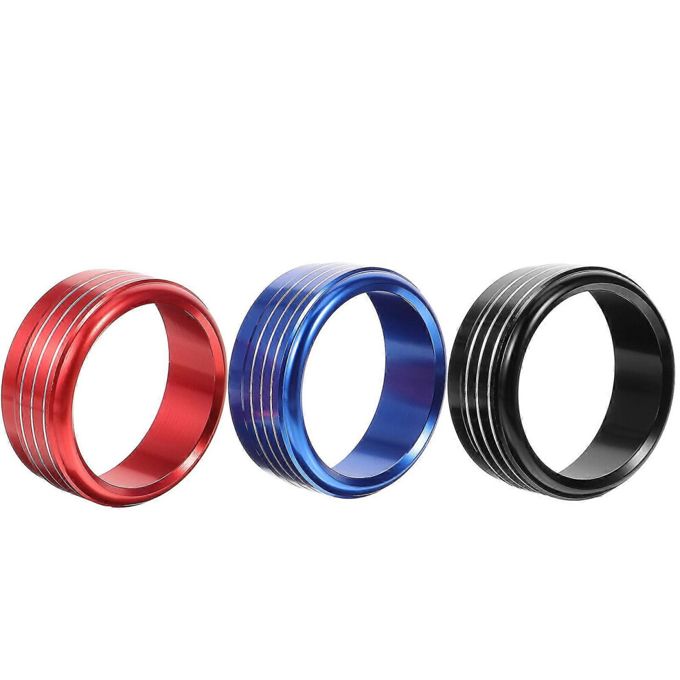 Kricely (As Show, One Size) 3Pcs Ac Control Knob Ring Air Conditioning Button Trim Headlight Knob Cover Accessory
