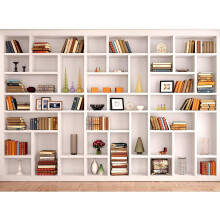 (As show, One size) Maijoeyy 7x5ft White Bookshelf Backdrop Bookcase Backdrops Office Backdrop Video Conference Zoom Backdrop Home Office Decoration Zoom Backdrops For Ph