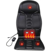 (As show, One size) Massage Seat Pad Back Massager Massage Seat Pads Vibration Massage Seat Cushion Massage Mat With Vibration Heat 5 Motor Vibrations 8 Massage Modes