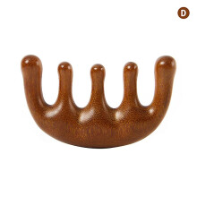 (D, One size) 1Pc Head Meridian Massage Comb Sandalwood Five Wide Tooth Comb Anti-static