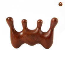 (C, One size) 1Pc Head Meridian Massage Comb Sandalwood Five Wide Tooth Comb Anti-static