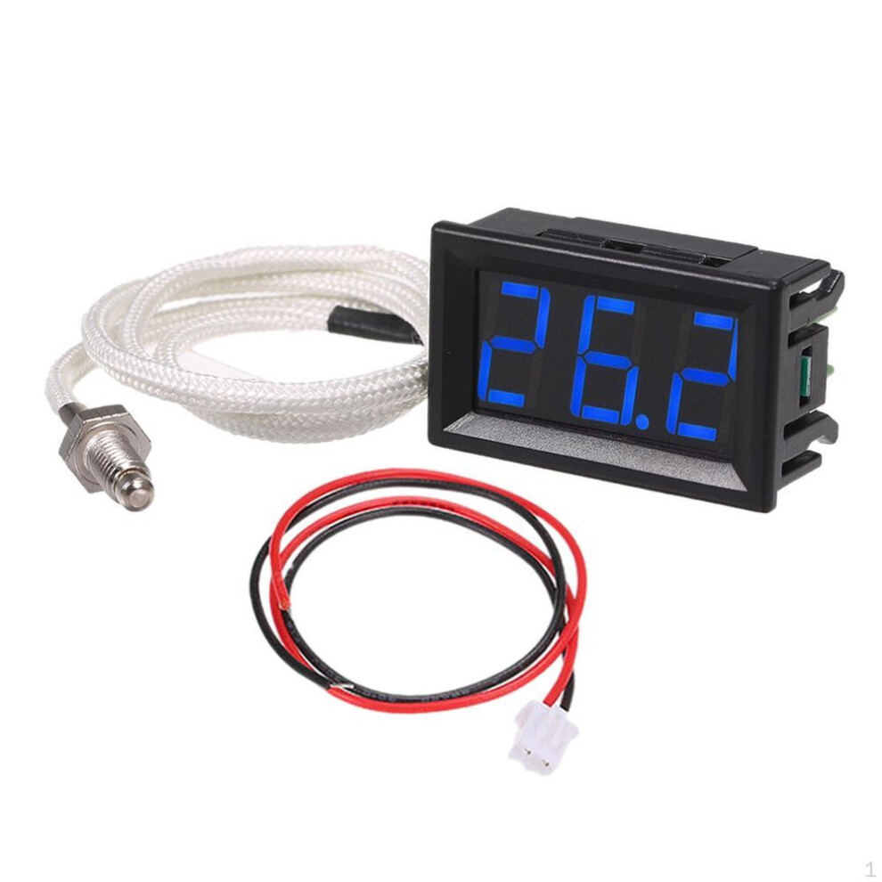 (blue) 12v Digital Thermometer -30-800 Degrees Lightweight High Precision Industrial Meter