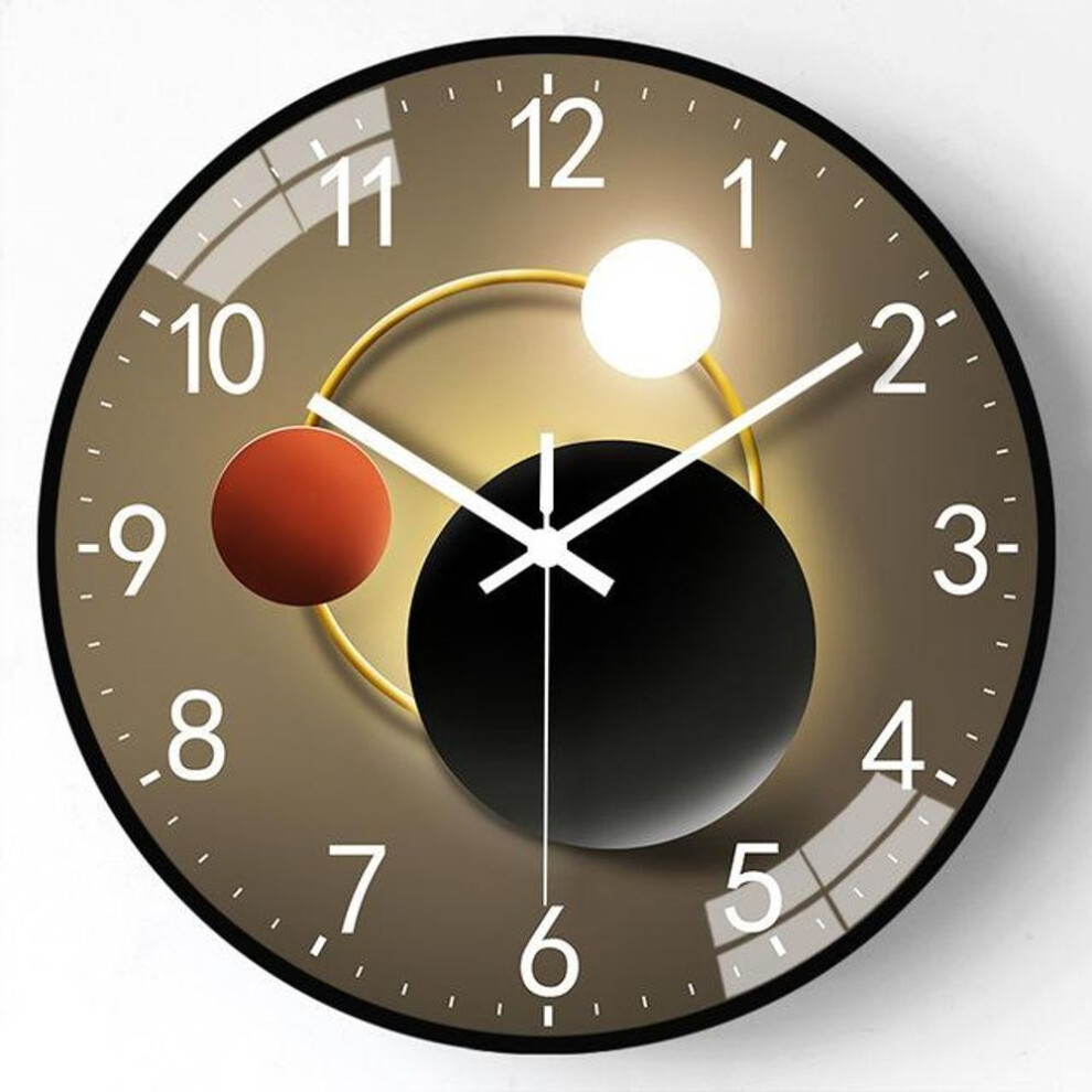 (black, 8 inch) Simple Digital Wall Clock Silent Non Ticking Punch Free Wall Mounted Clock For  Kitchen Living Room Bedroom Bathroom