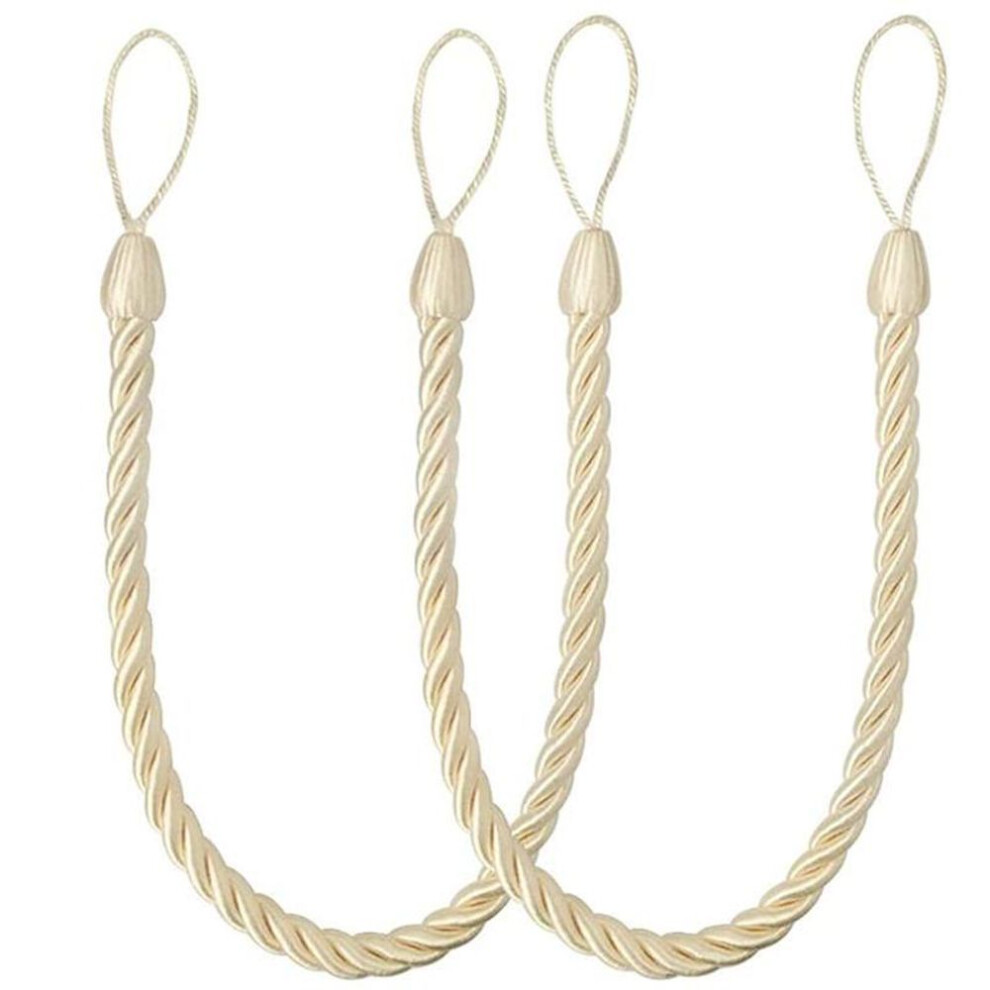 (beige, 1PC) 1Pc  Curtain Ropes Tiebacks Tie-Backs Curtain Handmade Holdbacks Clip Buckle Rope Home Decorative Room Accessories Curtain Tieback