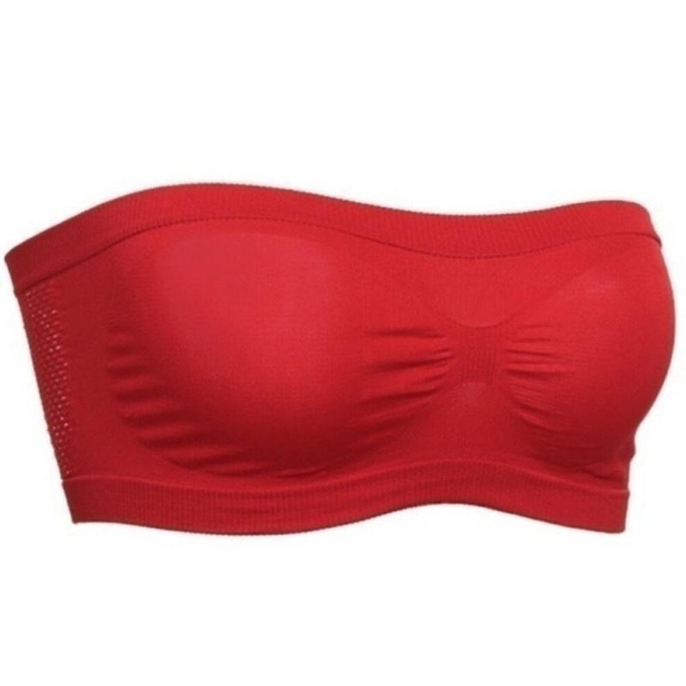 (red, XL) Women&apos;s Tube Top Strapless Bandeau Bra Underwear Women Bralette Seamless Strapless Tops Hollow Wrapped Chest Bras