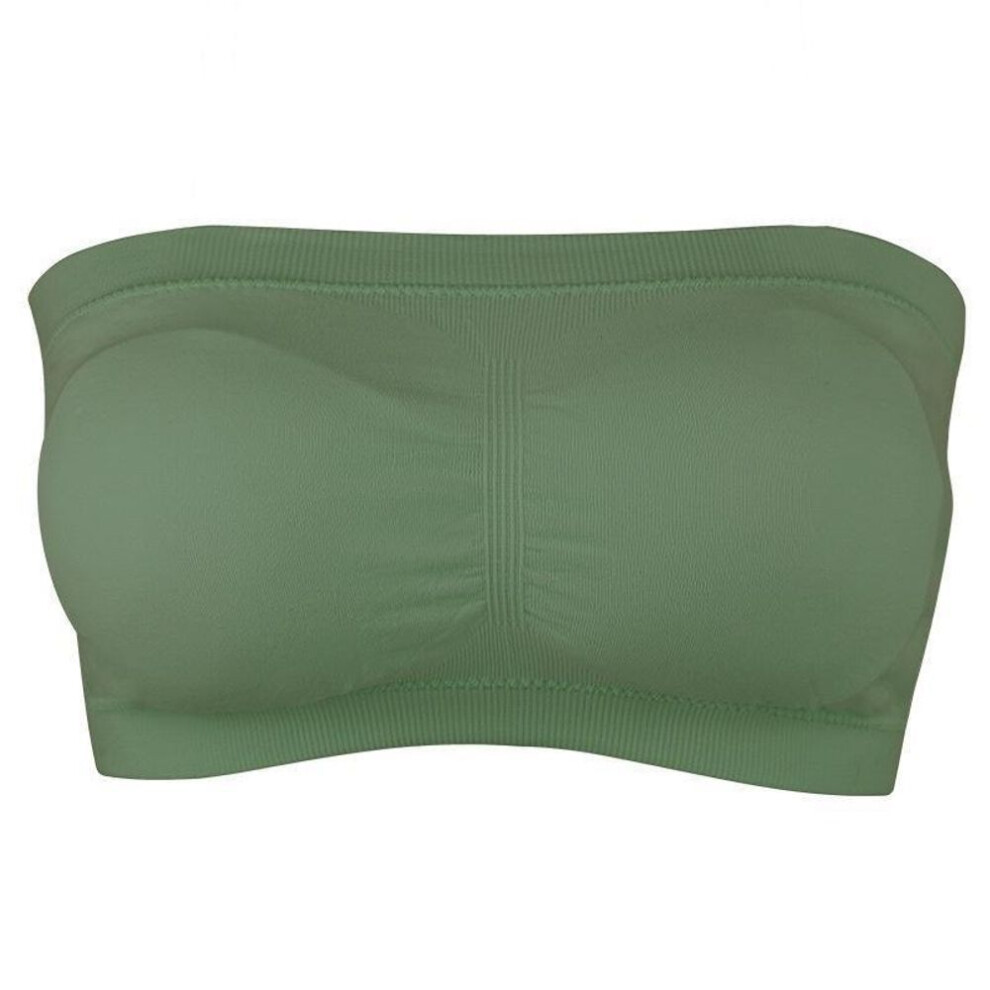 (green, L) Women&apos;s Tube Top Strapless Bandeau Bra Underwear Women Bralette Seamless Strapless Tops Hollow Wrapped Chest Bras