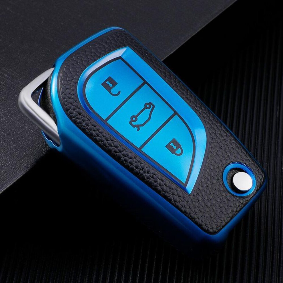 (Other) High Quality Leather Tpu Car Flip Key Case Cover Shell For Toyota Hilux Yaris Rav4 Corolla Avensis Aygo Verso Scion Tc Auris Accessories
