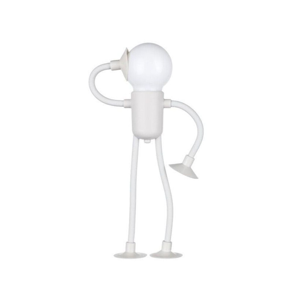 (white) Changeable Shape Funny Sportsman Night Light Versatile Mini Lamp Button Battery Desk Lampled Small Night Light Decoration Vacuum Adsorption