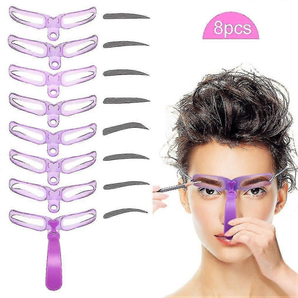 Exsader Not,Specified (As Show, One Size) Eyebrow Stencils, Eyebrow Template, 8 Styles Reusable Eyebrow Stencil