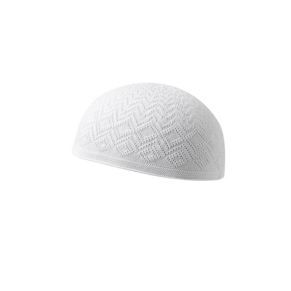 (white) Men Unisex Knitted Beanie Cap Islam Jewish India Caps Muslim Men Prayer Hats