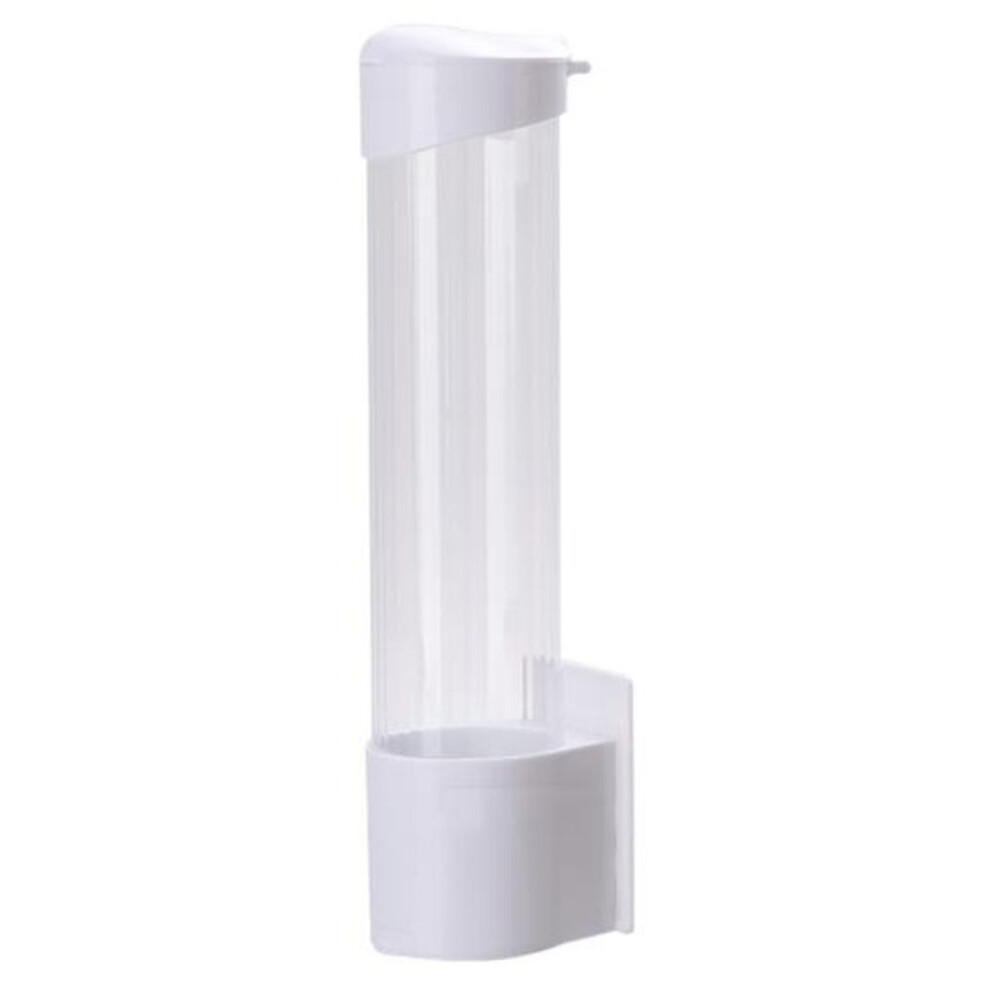 (white) Paper Cup Dispenser Wall Mount Punch-free Pull Type Clear Visible Dustproof Lid Disposable Plastic Water Cup Storage Holder Home Supplies