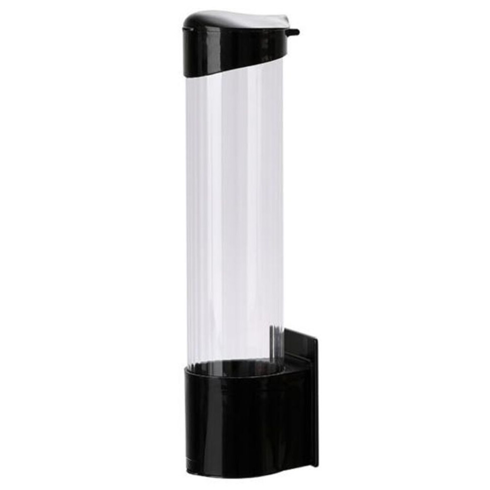 (black) Paper Cup Dispenser Wall Mount Punch-free Pull Type Clear Visible Dustproof Lid Disposable Plastic Water Cup Storage Holder Home Supplies