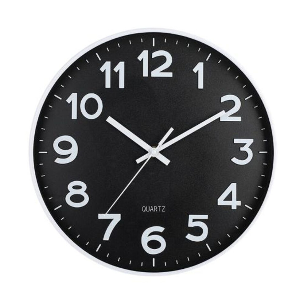 (black) 12-inch Wall Clock High-precision Battery Operated Easy-to-read Silent Non-ticking Quartz Clock Wall Art Decoration