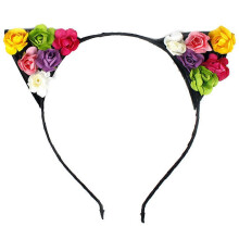 (As show, One size) Scrunchies Girls Flower Hair Cat Ear Hairband Hair Bands Hairband Ears Headdress