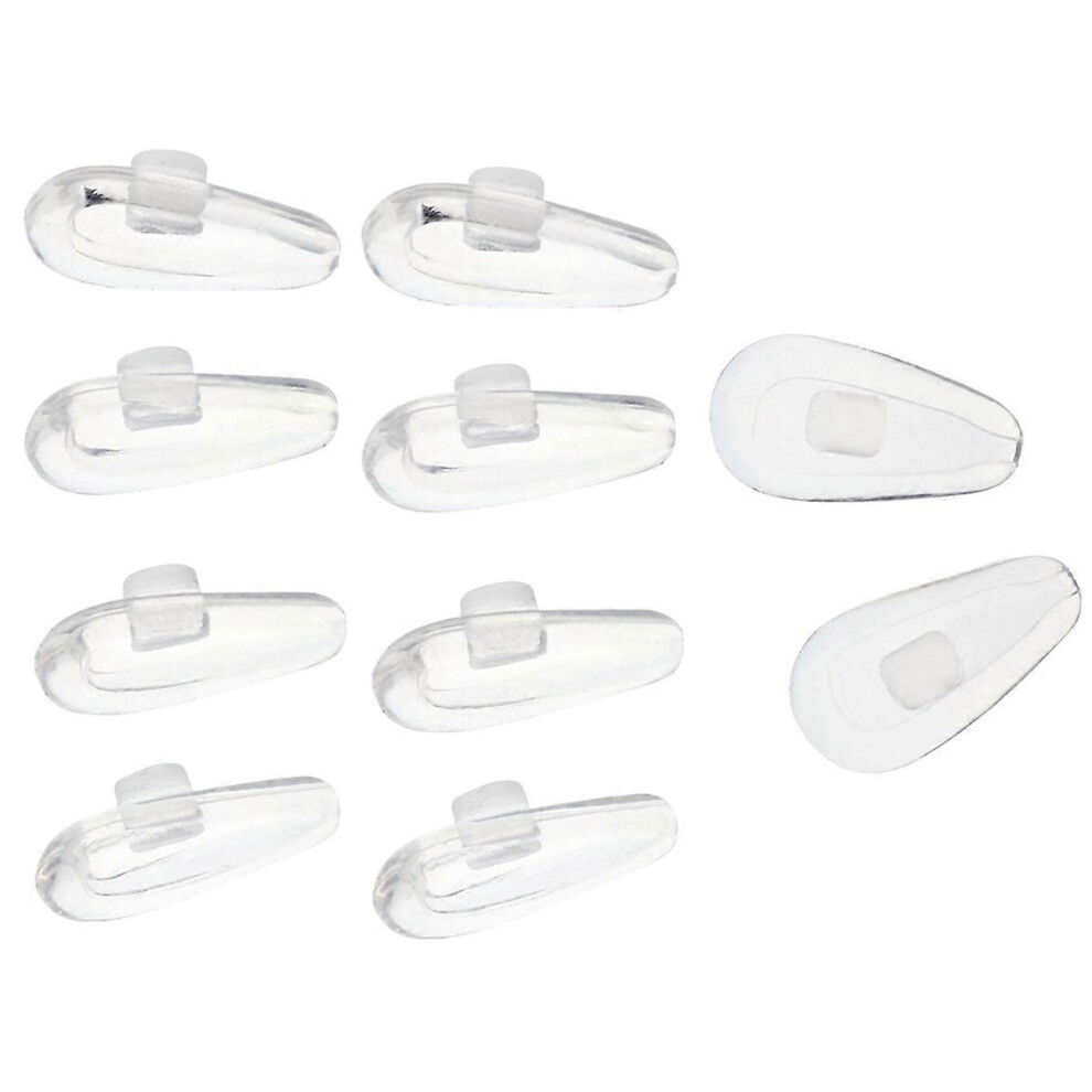 Wrezatro (As Show, One Size) 10 Pairs Silicone Eyeglass Nose Pads Oval Glasses Bazoo Holds Nose Pad
