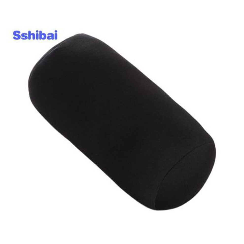 (black) Cylindrical Pillow - Built-in Foam Particles - Microbead Roll Sofa Cushion