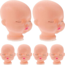 (As show, One size) 10pcs Vinyl Small Doll Heads Painting Doll Body Part Doll Craft Making Heads