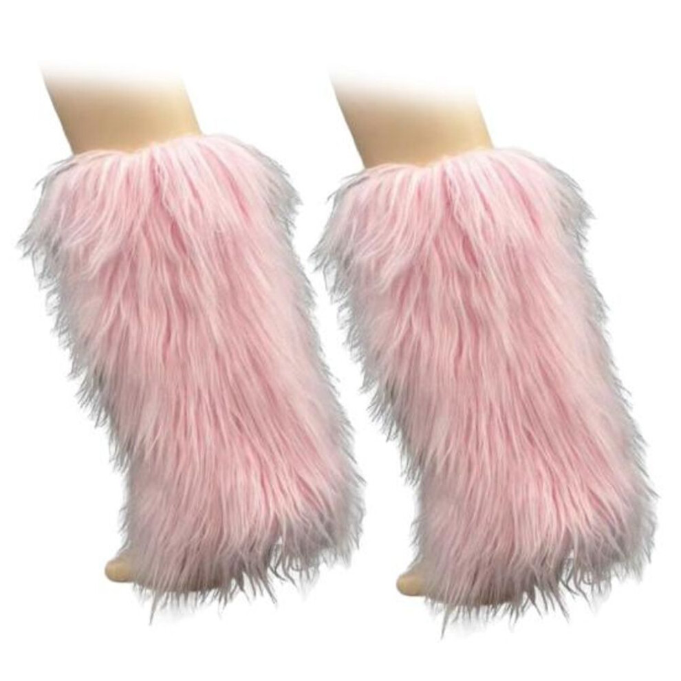 (pink, 15cm) 1 Pair Faux Fur Leg Warmers for Women Girls Plush Soft Boot Cuff Sleeves Fluffy Furry Leg Sleeve for Winter Warmth