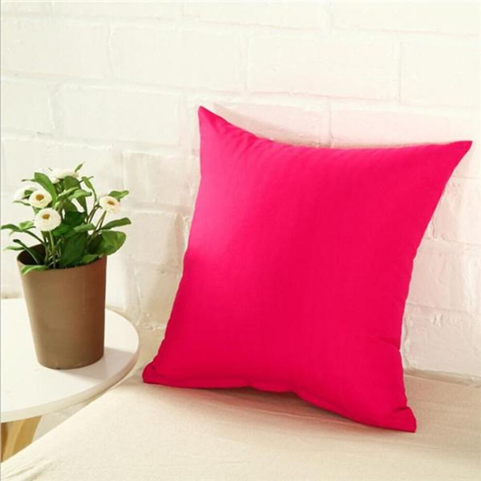 (rose red, S) Solid Color Pillow Cover Sofa Cushion Cover Bedside Pillow Office Pillow Core Office Chair Pillow