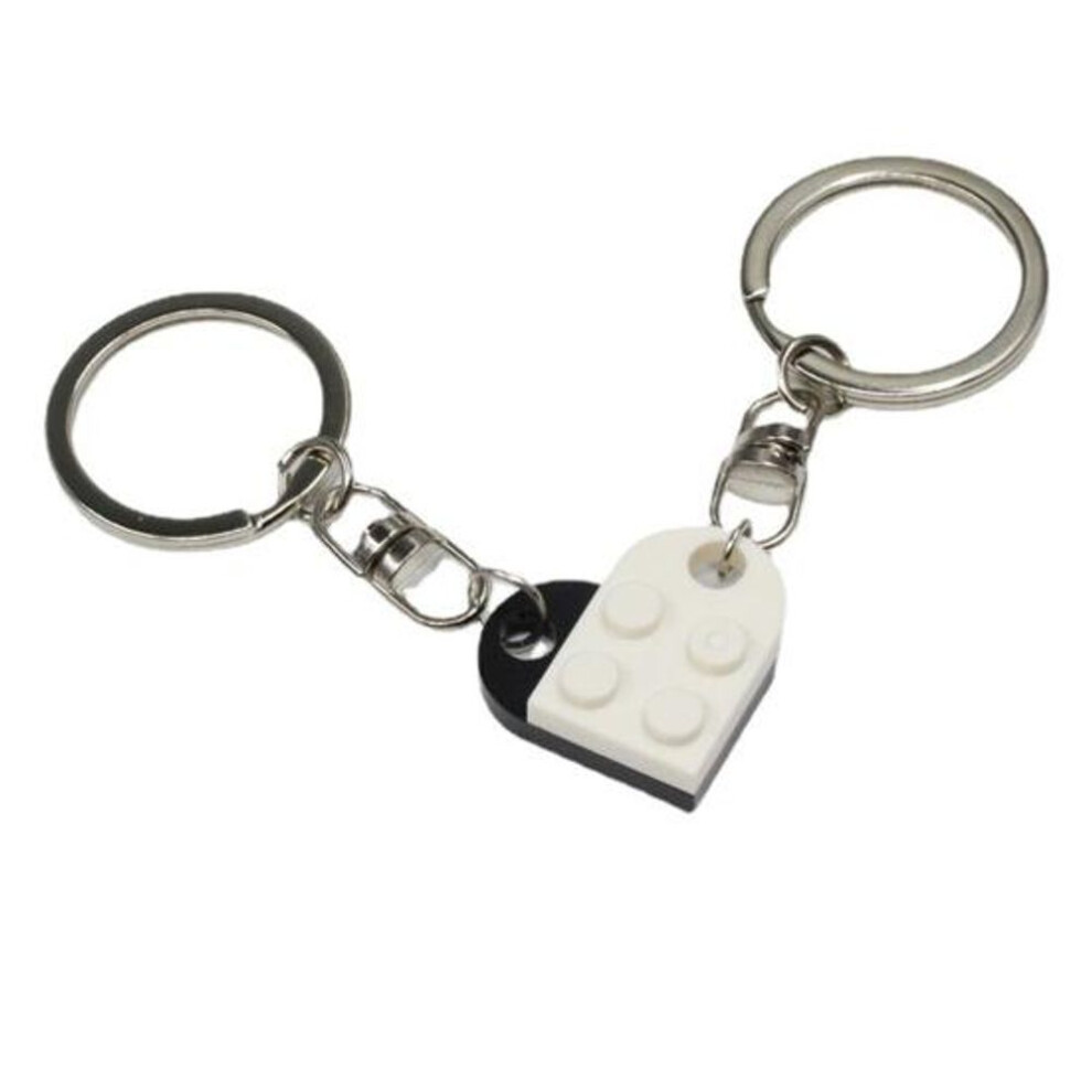 (Other) 1 Pair Detachable Heart Pendant Keychain Matching Brick Key Ring Couple Lover Key Chain Valentine Day Gift