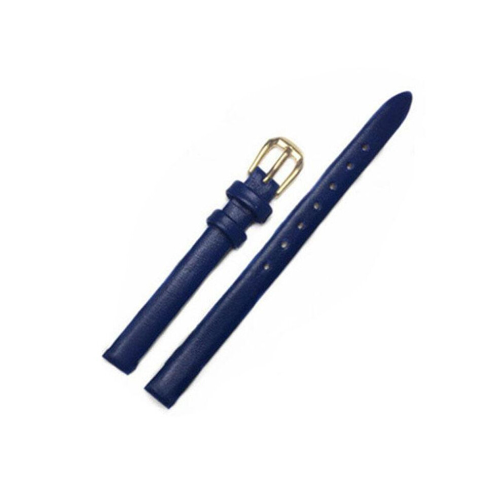 (blue, 10mm) Thin Genuine leather Bracelet Strap Wrist Belt With Pin Buckle Women Watch Band-image-OPC-PG85JQT-NEW