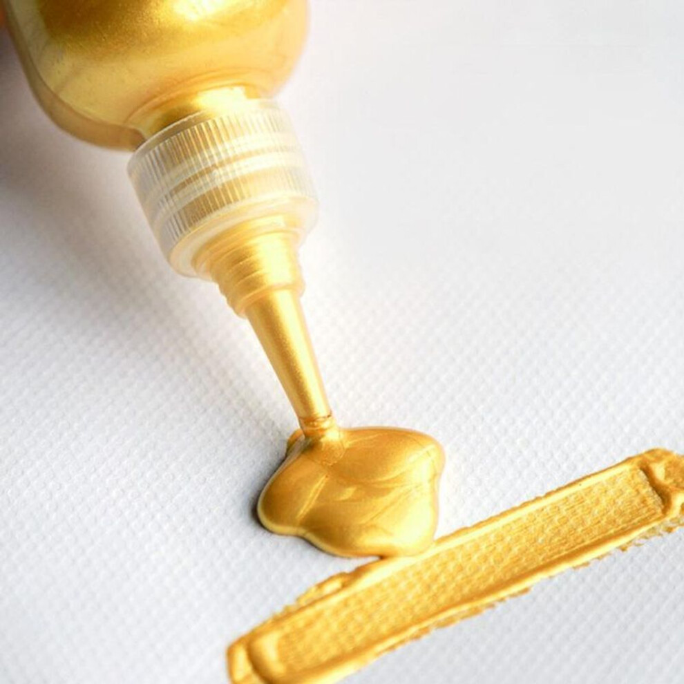 (yellow) 60Ml Gold Paint Zinc Alloylic Acrylic Paint Waterproof Not Faded Diy Painted Pigments