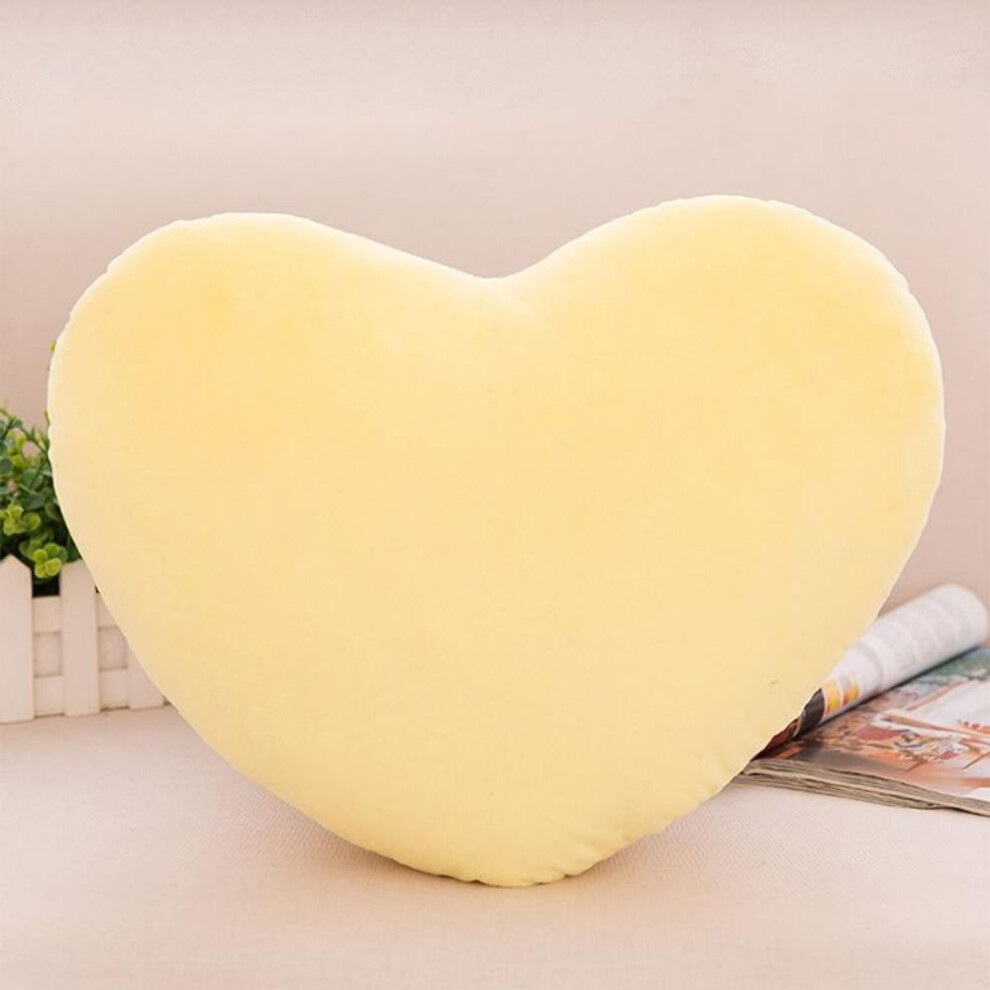 (yellow, 15cm) 15/20/30cm Heart Shape Decorative Throw Pillow Pp Cotton Soft Creative Lover Gift