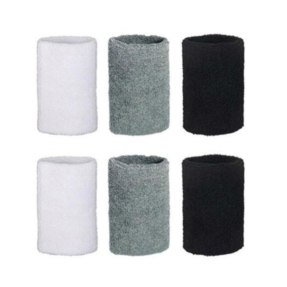 (multicolor) 6pcs Wrist Band Elastic Wrist Sweatbands Sports Fitness Comfortable Flexible Wrist Guard For Outdooor