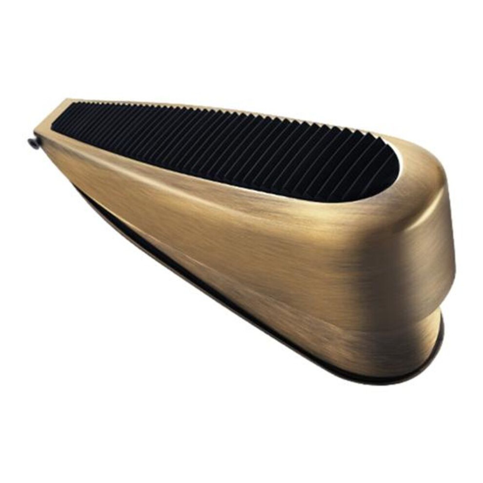 (bronze) Spring Door Stopper Wedge Wall Protector Heavy Duty Height Adjustable Anti-slip