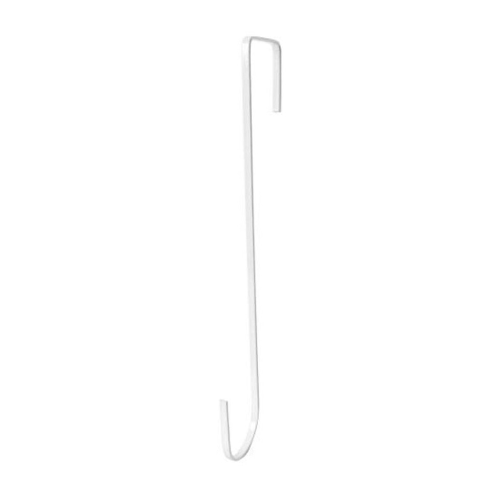 (white, 15Inch) Front Door Christmas Hook Wreath Hanger Strong Load-bearing Rustproof Ultra-Thin Design Easy Installation Halloween Decoration Holder