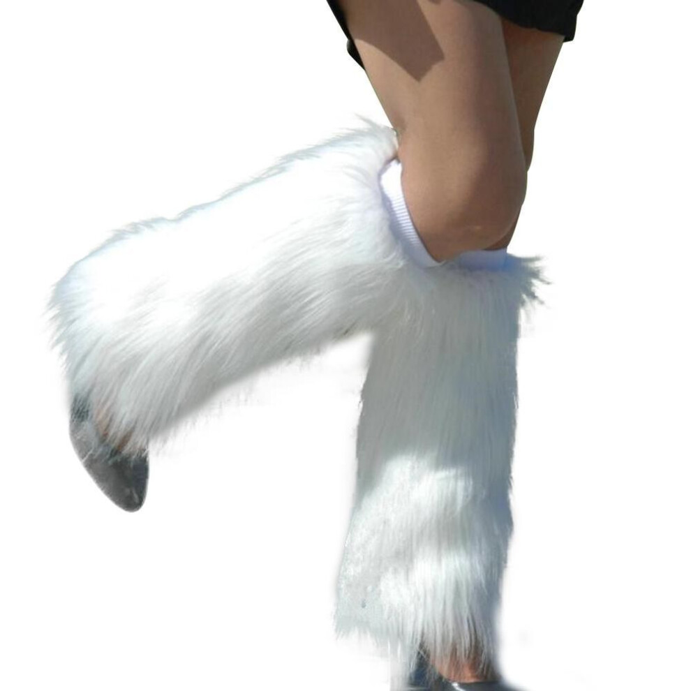 (white, 25cm) Winter Shop Winter Fashion Women Boot Solid Color Cs Warm Furry Faux Fur Leg Warmers