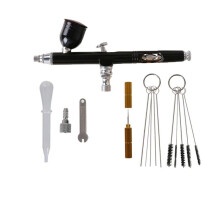 Airbrush Tool Dual Action Gravity Feed 0.3mm Nozzle Spray Gun Cake Decorating Brushes For Nail Manicure With Wrench Straw