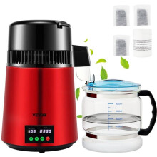 Vevor D1LH1LH4L110VIDXCV1 1.1 gal 750W Distilled Water Maker Machine, Red