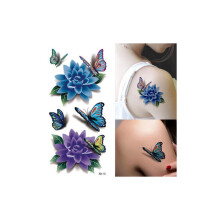 Colorful 3D Butterfly Flower Rose Tattoo Sticker Waterproof Temporary Decal DIY Body Art