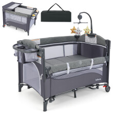 Nursery Travel Cot Folding Baby Playpen Play Yard With Changing Table