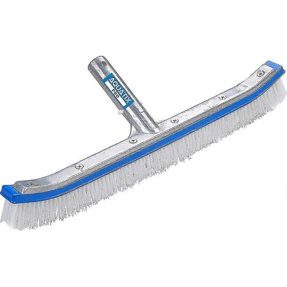 Swimming Pool Brush Head Premium 18" Aluminum Pool Cleaning Brush By Aquatix Pro with Ez Clips, Ces Heavy Duty Brushes Clea