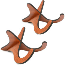 (As show, One size) Ukulele Stand Holder 2 Pack Wooden Stand Folding Portable Musical Instrument Stand