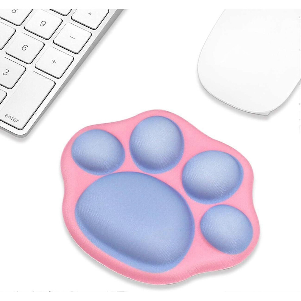 (As Show, One Size) Cute Mouse Wrist Support Pad Cat Paw Pattern, Comfortable Soft Wrist Rest (Pink) Pink 5093442653793
