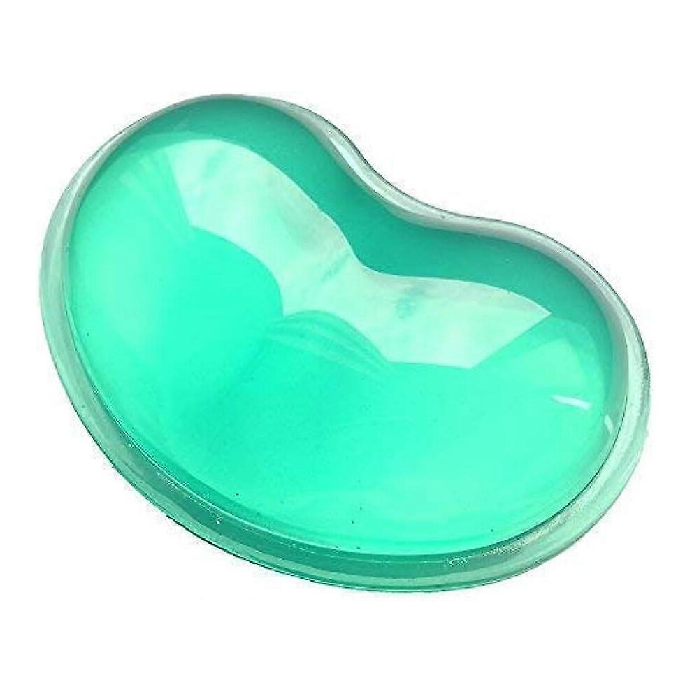 (As Show, One Size) Silicone Gel Wrist Rest Heart-Shaped Translucence Ergonomic Mouse Pad(Green) Green 5093442620122