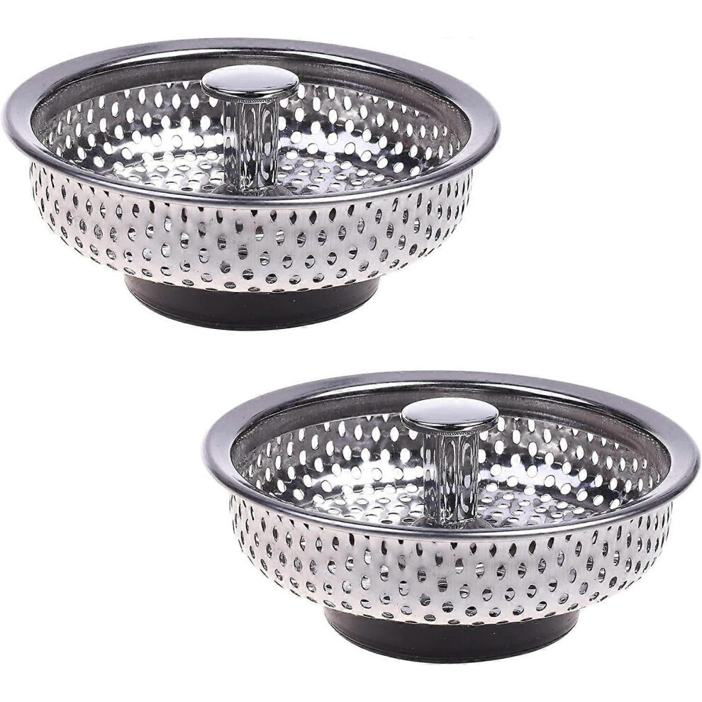 (As Show, One Size) Pack Of 2 Kitchen Sink Drain Strainer Basket And Stopper 5093442653960
