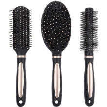 (As show, One size) 3 Set Massage Oval Comb Round Brush Hair Brushes Anti Static Detangling Air Cushion