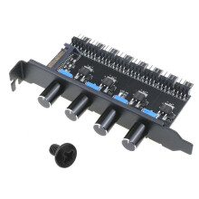 (As show, One size) 4 Knob Cooling Fan Speed Controller PC 8 Channels Fanhub Radiator