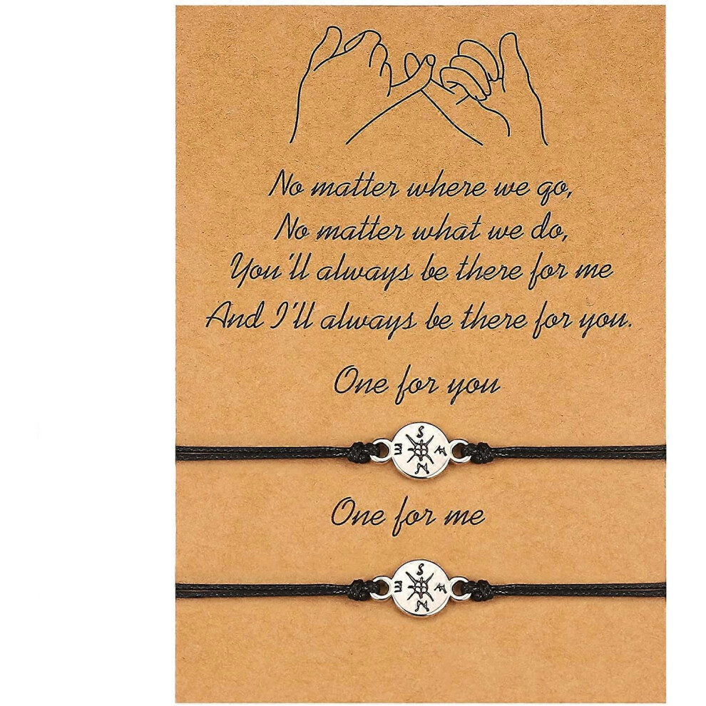 Konhill (As Show, One Size) Pinky Promise Bracelet Gifts For Friends Women Matching Relationship Bracelets Bff Bracelet Gifts For Best Friend Couples Family