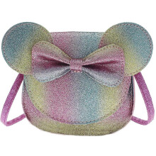 (As show, One size) Little Girls Toddlers Mini Crossbody Shoulder Bag Coin Purse with Cute Mouse Ear Bowknot