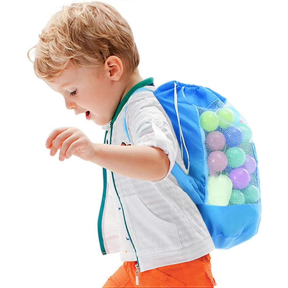 (As show, One size) Beach Bag, Mesh BackPacks, Foldable and Portable Backpack w/Drawstring, for Swimming, Travel, Beach, Outdoor Sports (Toys Not Incl-image-OPC-PG85ZFW-NEW