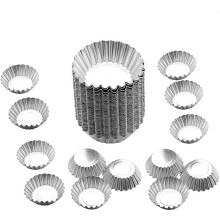 (As show, One size) Egg Tart Mold Baking Cups Tins,50pcs Steel Mini Pie Pans Muffin Baking Cups Cupcake Cake Cookie Lined Mould Tin Baking Tool